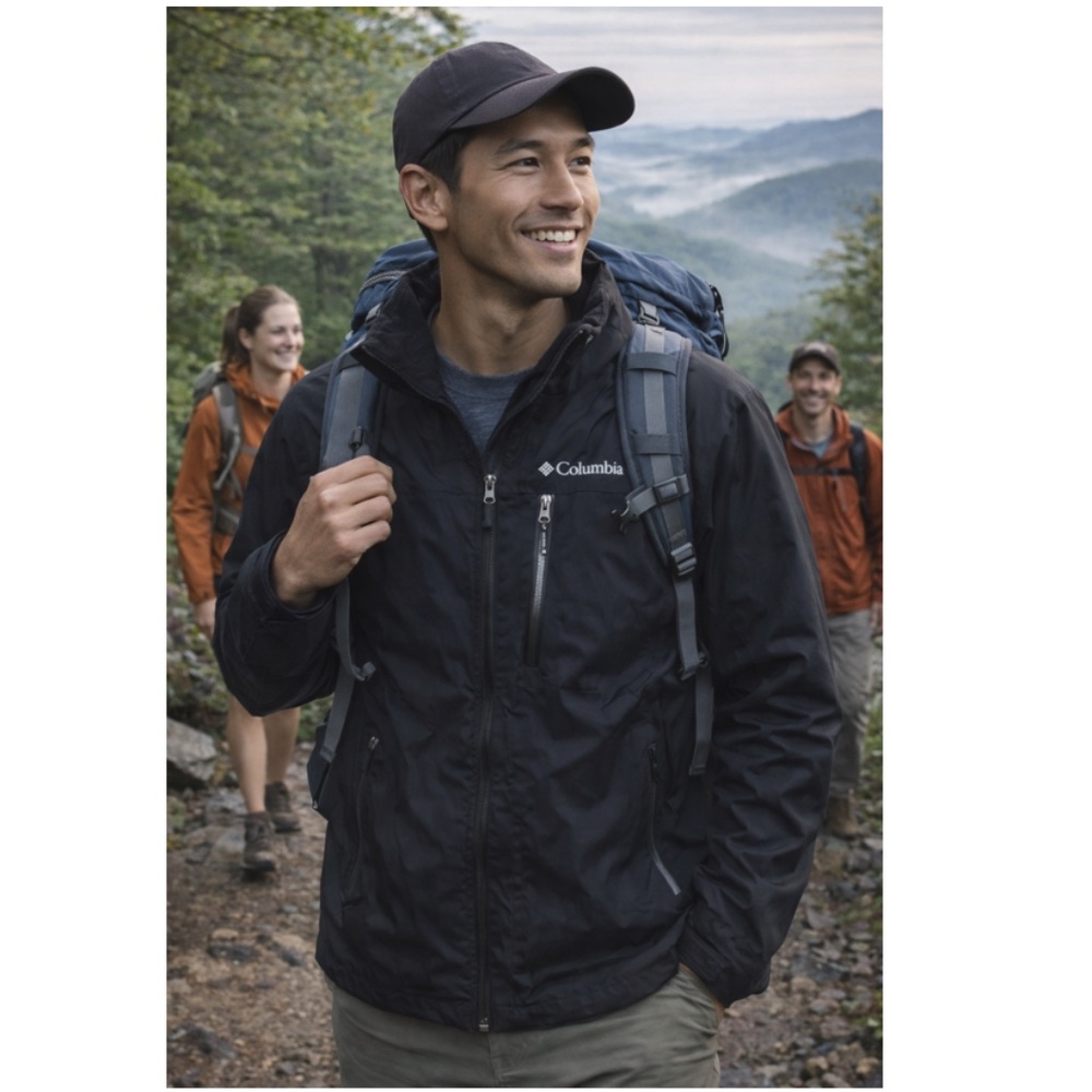 Columbia Mens Black Lhotse Omni-Tech Interchange Jacket